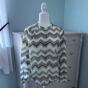 J. Crew Zig Zag Patterned Blouse